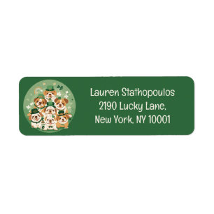 St. Patrick's Day English Bulldogs Label