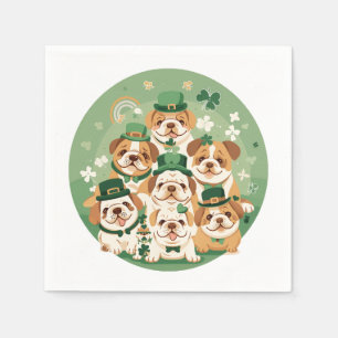 St. Patrick's Day English Bulldogs Napkins