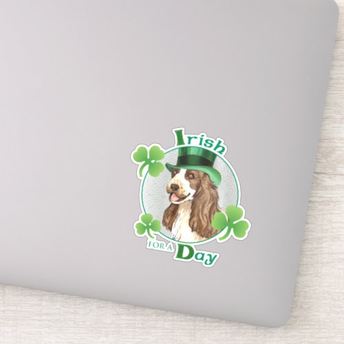 St Patricks Day English Cocker Spaniel Vinyl Sticker