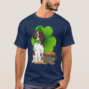 St Patrick's Day English Springer Spaniel Shamrock T-Shirt