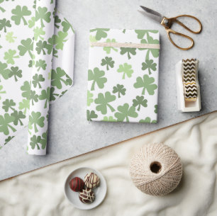 st patricks day face masks lucky good luck clovers wrapping paper