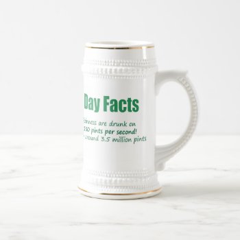 St. Patrick's Day Fact Beer Stein by angelworks at Zazzle
