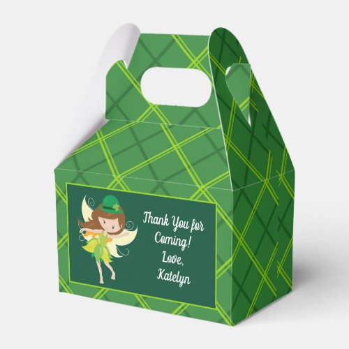 St Patricks Day Fairy Girl Green Birthday Party Favor Boxes