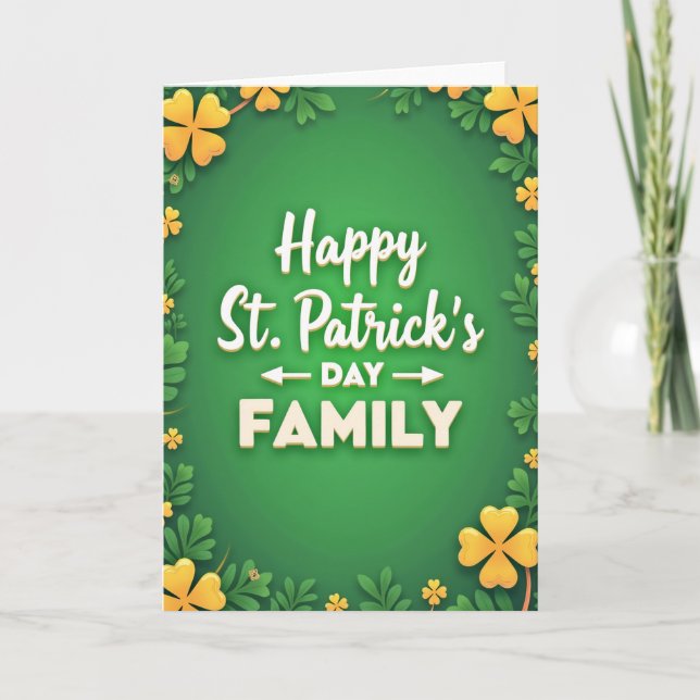 St Patricks Day Family Card (Front)