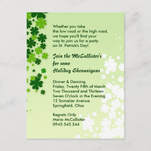 St. Patrick's Day Family Holiday Party Shenanigans Invitation