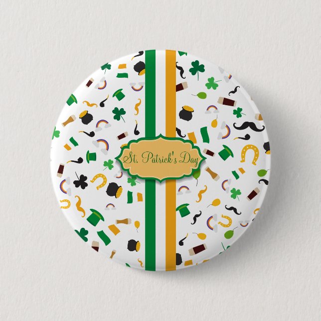 St. Patrick's Day famous items Pinback Button (Front)