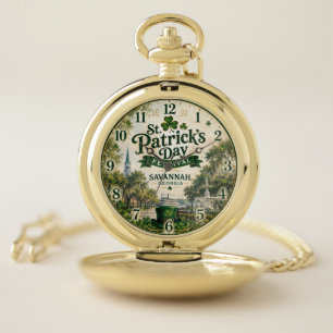 St. Patrick's Day Festival Savannah Georgia Irish Pocket Watch