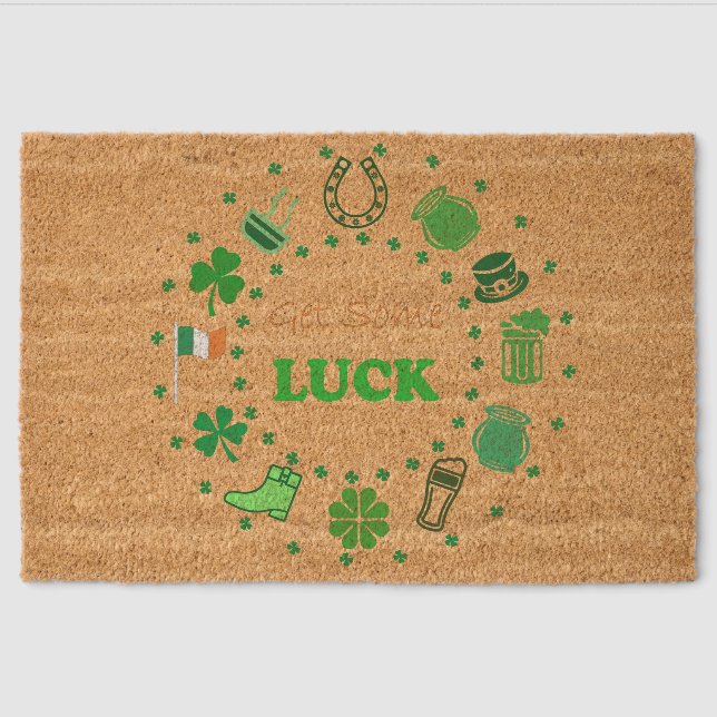 St. Patrick's Day  Fiber Doormat (Front)