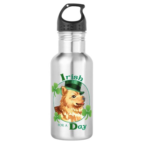 St Patricks Day Finnish Spitz Stainless Steel Water Bottle