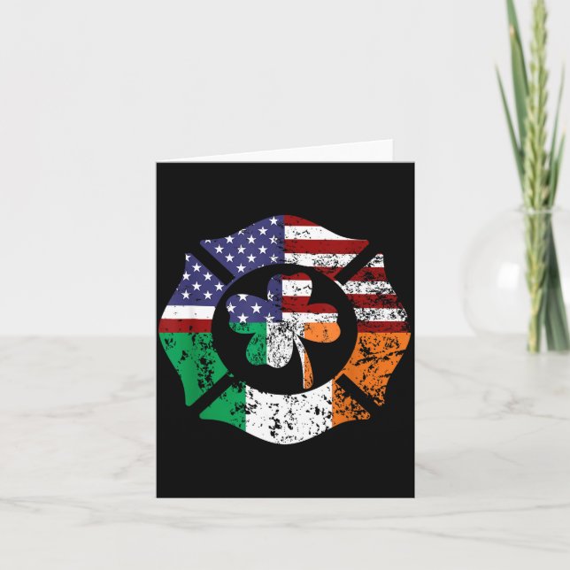 St Patrick's Day Fireman Gift Proud Firefighter Qu Card (Front)