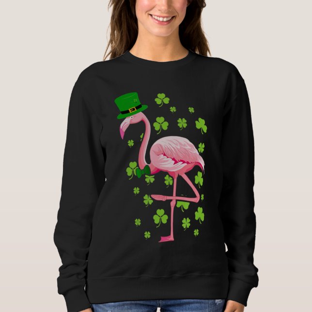 St Patricks Day Flamingo Leprechaun Shamrock Men W Sweatshirt (Front)