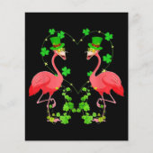 St Patrick's Day Flamingo Shamrock Heart (Front)