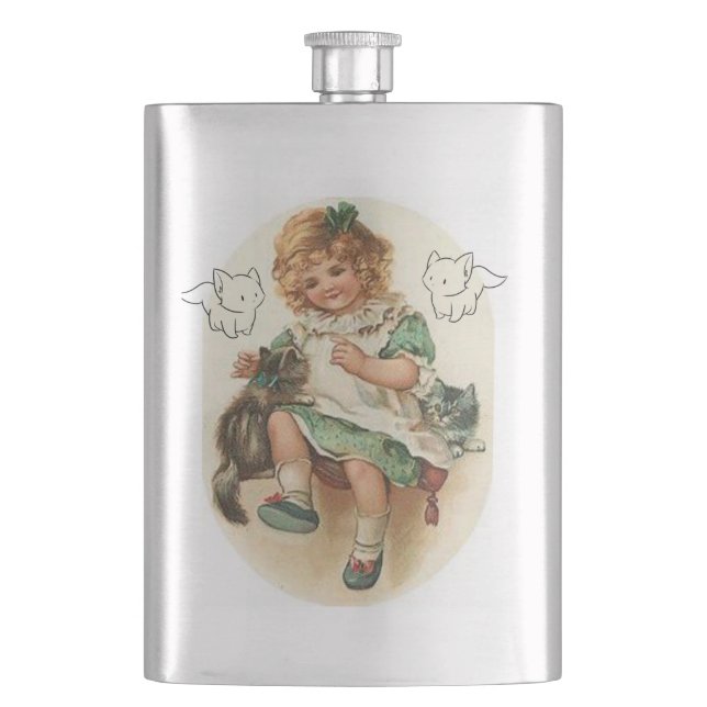 St. Patrick's Day Flask kitten (Front)
