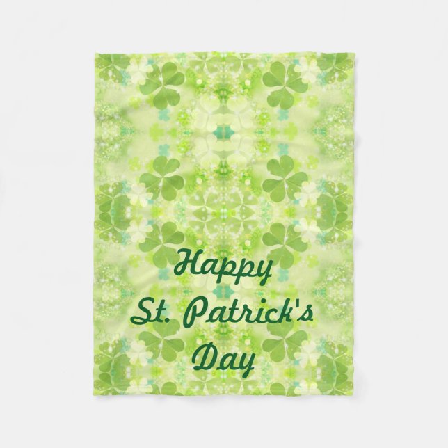 St Patrick's Day Fleece Lap Blanket for Wheelchair (Front)