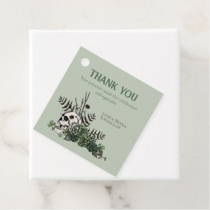 St. Patricks Day Floral Skull & Clovers Thank You Favor Tags