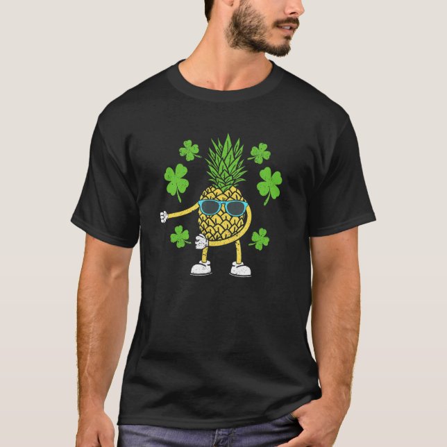 St Patricks Day Floss Dance Irish Flossing Pineapp T-Shirt (Front)