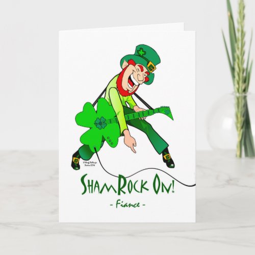 St Patricks Day for a Rock Star Fiance Guitar Card