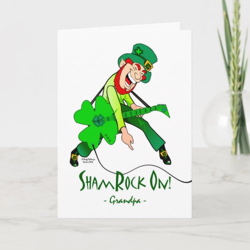 St Patricks Day for a Rock Star Grandpa Rock On Card