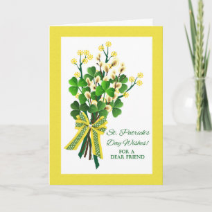 St. Patrick's Day for Friend with Shamrock Bouquet Card