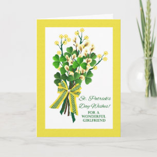 St. Patrick's Day for Girlfriend with Shamrocks Card