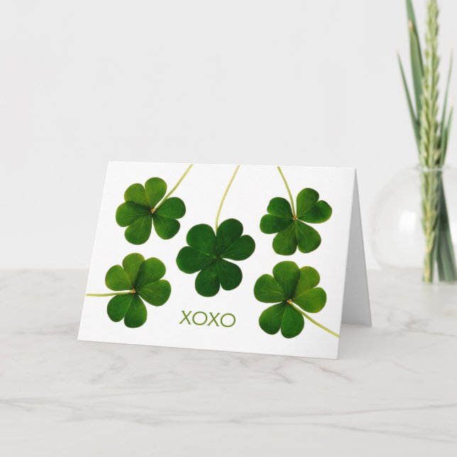 St. Patrick's Day for Husband, XOXO Shamrocks Card (Front)