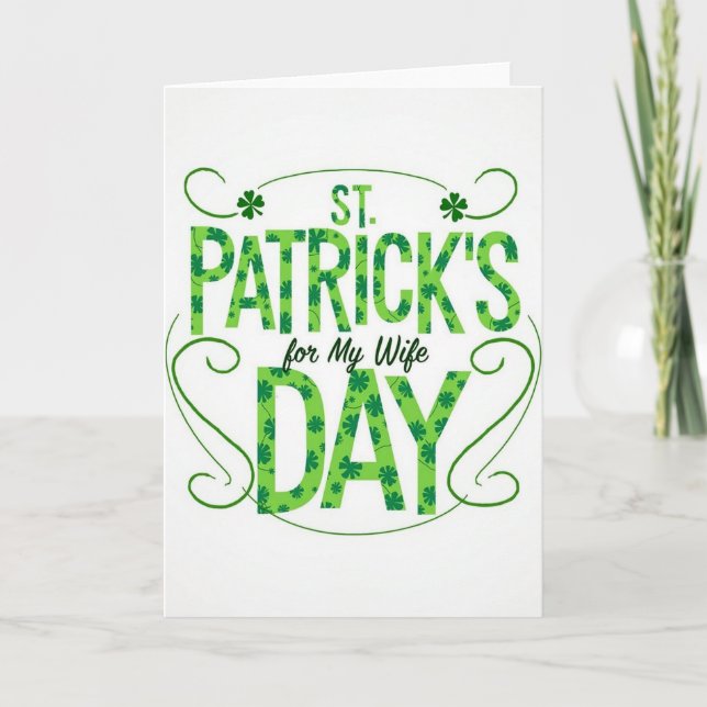 St Patricks Day For Wife Card (Front)