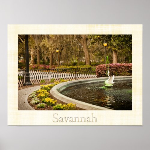 St Patricks Day _ Forsyth Fountain Savannah GA Poster