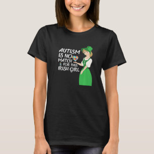 St Patricks Day Four Leaf C Irish Girl Autism Awar T-Shirt