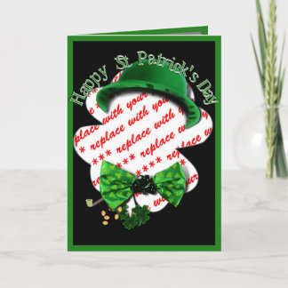 St Patrick's Day Four Leaf Clover Frame Card