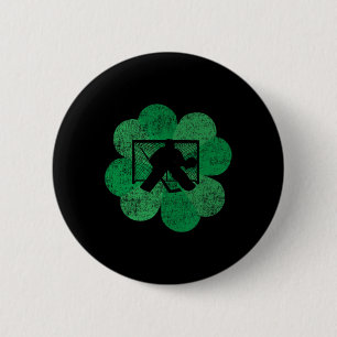 St Patricks Day Four Leaf Clover - Lucky Hockey Go Button