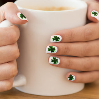 St. Patrick's Day Four Leaf Clover Minx Nail Art
