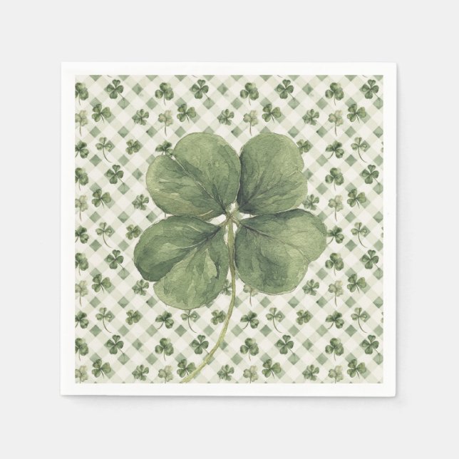  St Patrick's Day Four Leaf Clover  Napkins (Front)