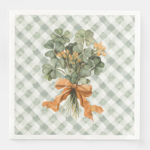 St Patrick's Day Four Leaf Clover Paper Dinner Napkins
