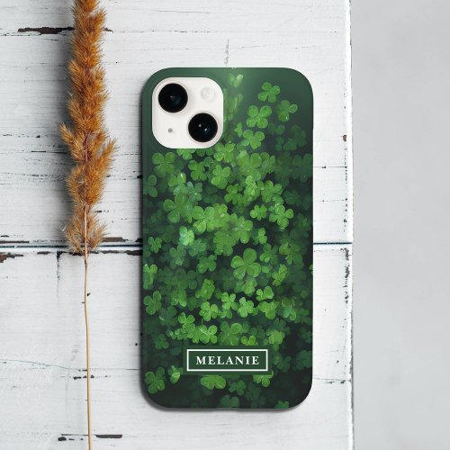 St Patricks Day Four_Leaf Clover Personalized Case_Mate iPhone 14 Case