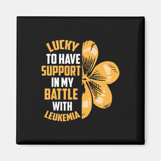 St Patricks Day Four Leaf Clover Raise Leukemia Aw Magnet (Front)
