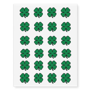 St. Patrick's Day Four Leaf Clover Temporary Tattoos