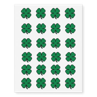 St. Patrick's Day Four Leaf Clover Temporary Tattoos