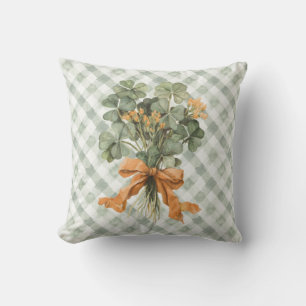  St Patrick's Day Four Leaf Clover  Throw Pillow