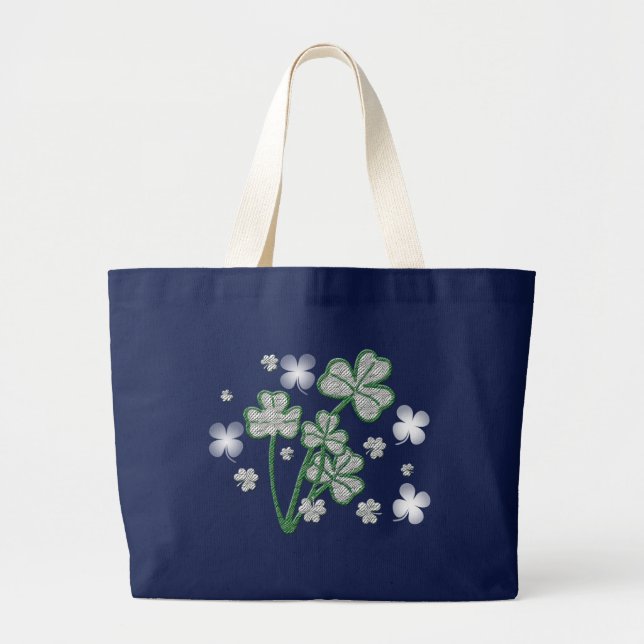 St. Patricks Day four leaf clover tote bags (Front)