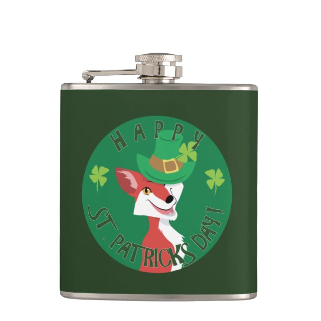St. Patrick's Day Fox Flask (Front)