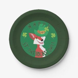 St. Patrick's Day Fox Paper Plates