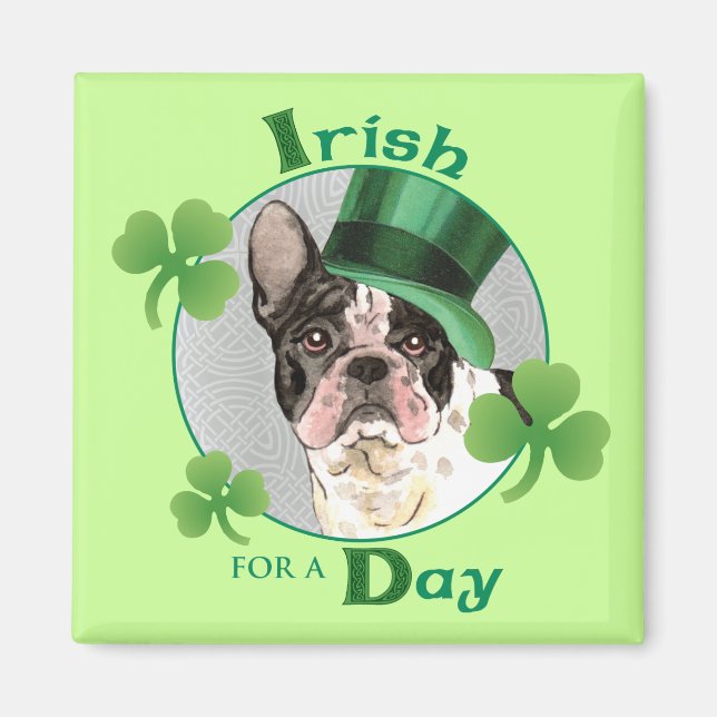 St. Patrick's Day French Bulldog Magnet (Front)