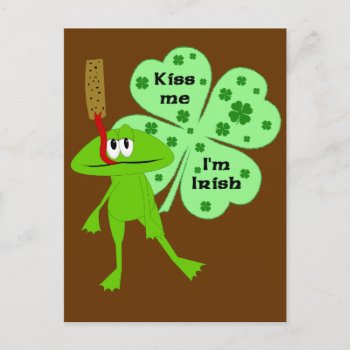 St. Patrick's Day Frog Postcard by ChiaPetRescue at Zazzle