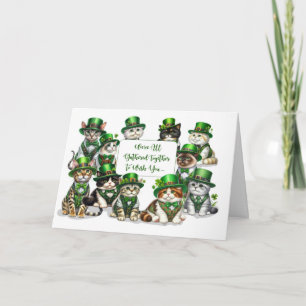 St Patricks Day From Group Funny Cats Card