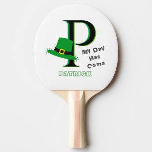 St. Patrick's Day Fun 3-Color Monogram Ping Pong Paddle