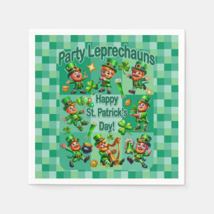 St. Patrick's Day Fun Adorable "Party Leprechauns" Napkins