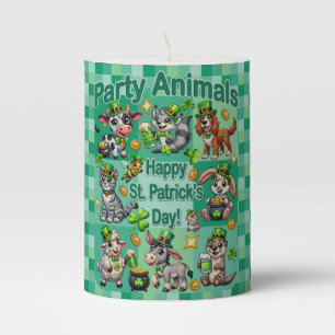 St. Patrick's Day Fun and Adorable "Party Animals" Pillar Candle