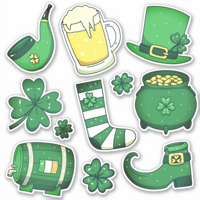 St. Patrick's Day Fun Green Craft Sticker (Front)