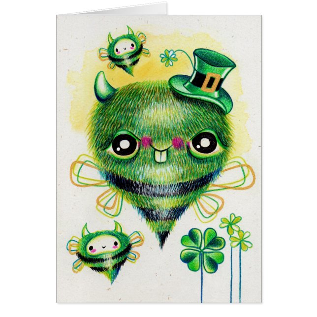 St. Patrick's Day Funny Bug Cards (Front)