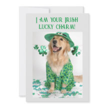 St. Patrick's Day Funny Customizable Dog card